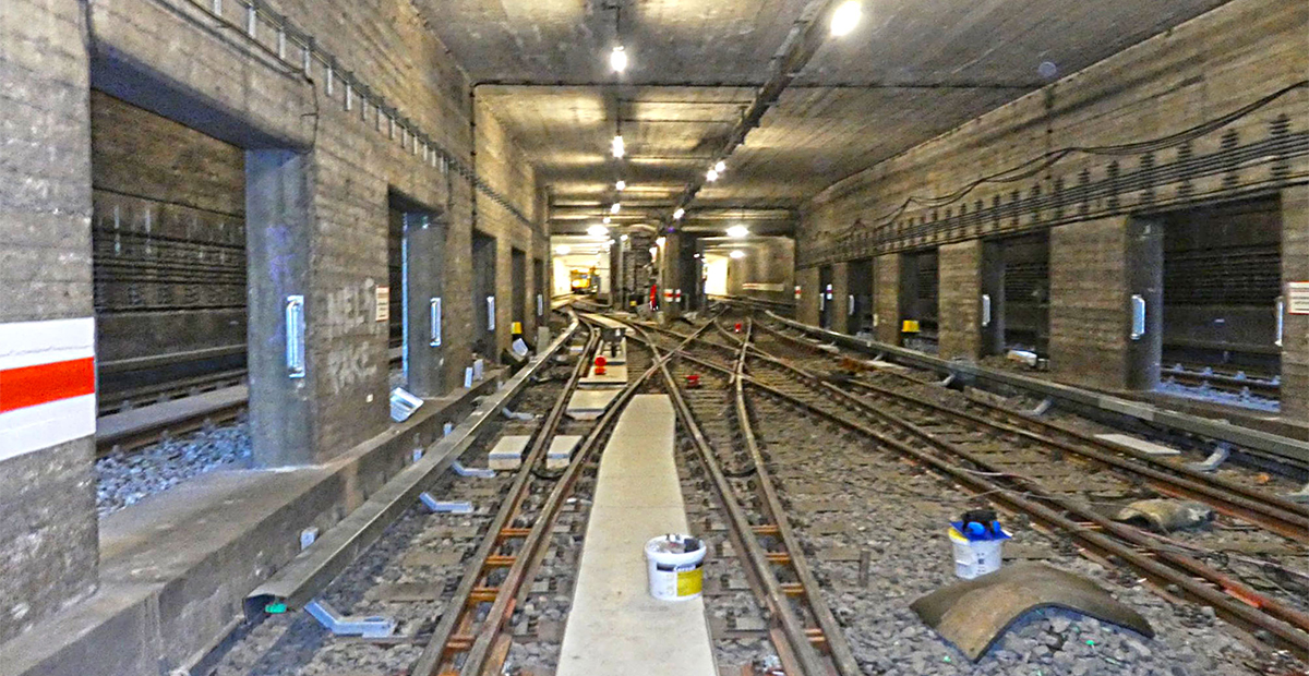 U6, U-Bahnhof Kurt-Schumacher-Platz - Tunnelabschnitt